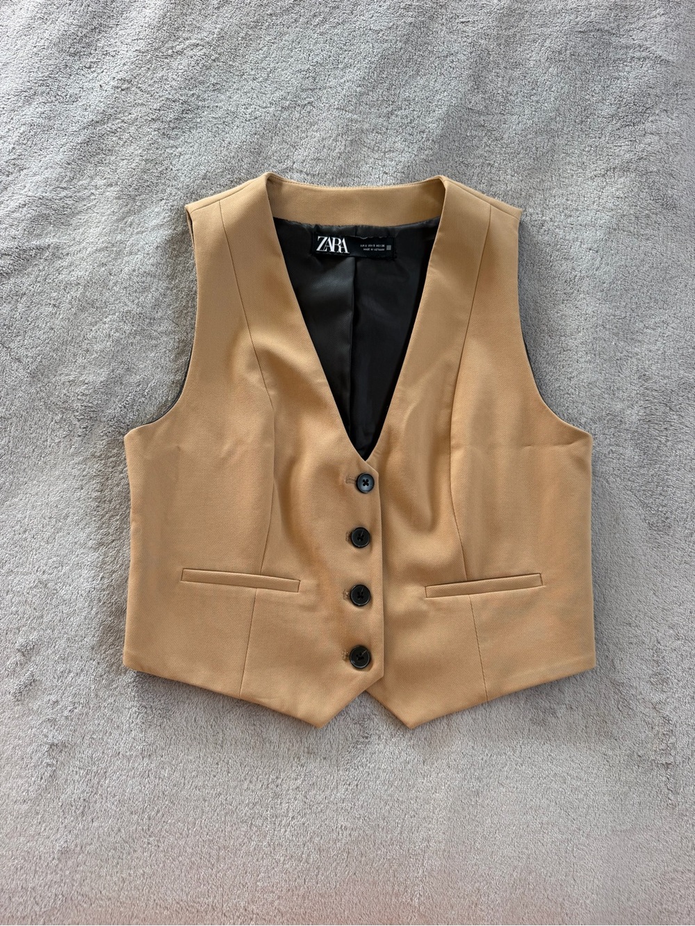 Zara Women's Camel Tan Tailored Vest Size S